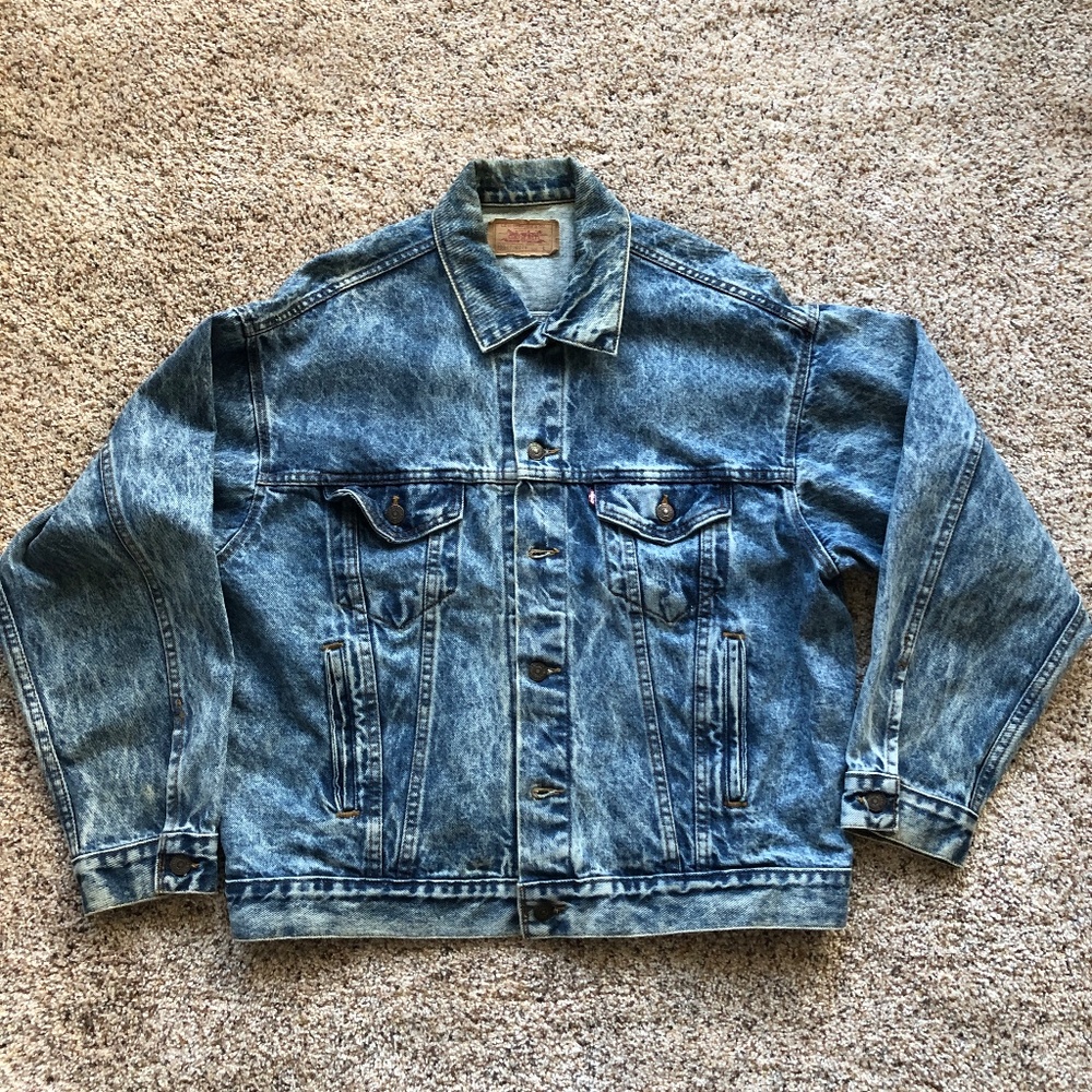 Vintage 90's Levis Acid Washed Denim Jacket - Type III - Large - Made in USA